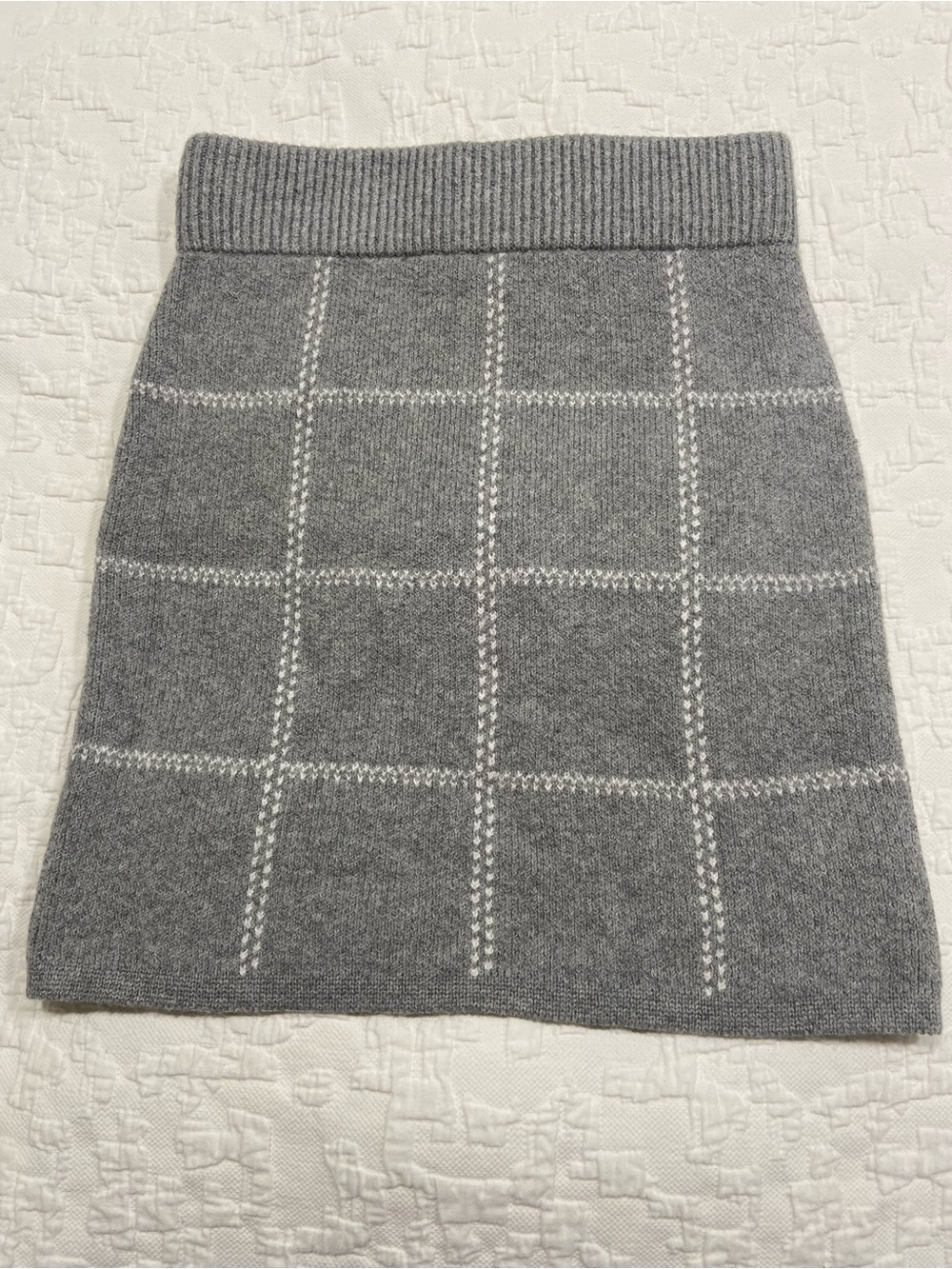 NWOT A New Day Gray Windowpane Sweater Skirt